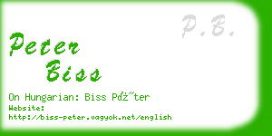 peter biss business card